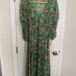 Free People Floral Green Maxi Dress